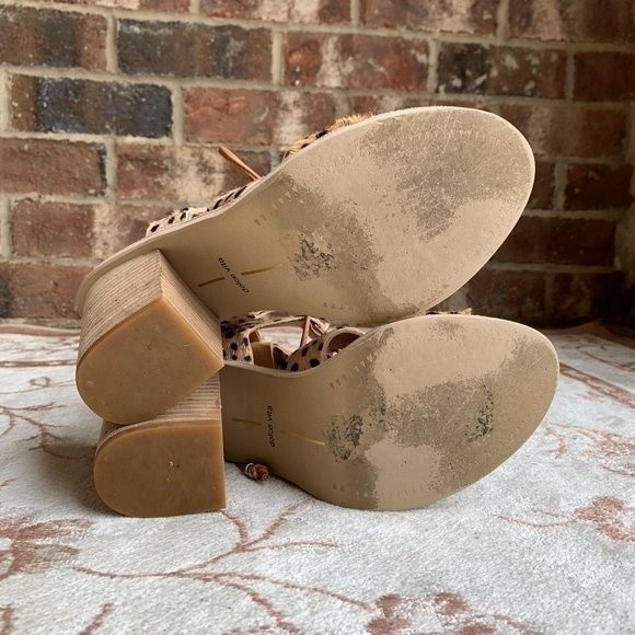 Dolce Vita Women's Shoes Leopard Print Calf Hair Luci Sandals Size 9 - Picture 9 of 9